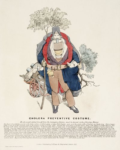 病気、コレラ「コレラ予防のための衣装」1832年3月 作： Frederick (attr. to) Barnard