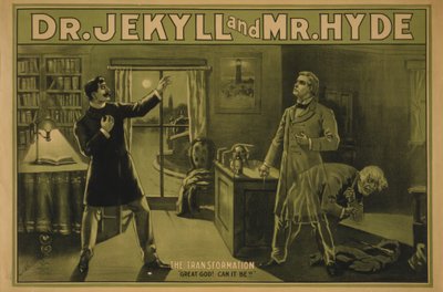 ジキル博士とハイド氏、1890年頃（カラーリトグラフ） 作： . .