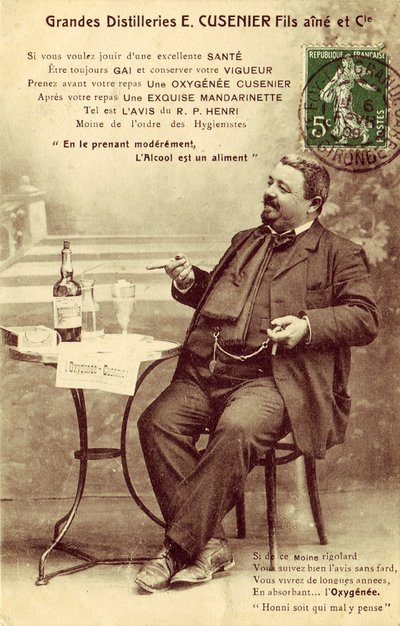 "適度に摂取すれば、アルコールは食品である"。 作： Frederick (attr. to) Barnard