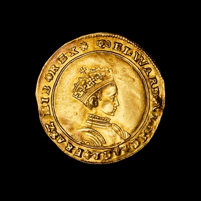 イギリスのハンマード・ゴールド・ハーフソブリン・コイン 作： Hippolyte Lalaise Devéria