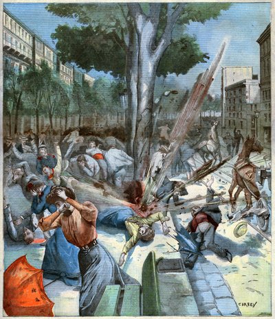Explosion a Barcelone.バルセロナでの爆発。 作： John Pardon