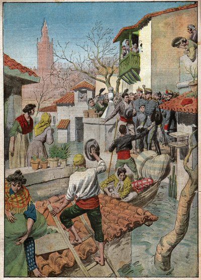セビージャの洪水セビージャの洪水。 作： Ferdinand Georg Waldmuller