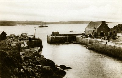 ウエサン島: 満潮時のランポール港、1900～1920年頃 (写真) 作： . .