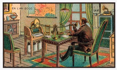 蓄音機でのメール録音（1910年頃 作： . .