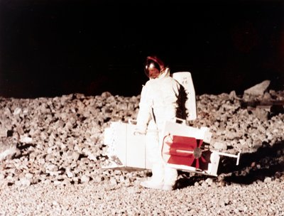 有人宇宙飛行、アメリカ、アポロ、一般、訓練 月面活動の練習 作： Ferdinand Georg Waldmuller