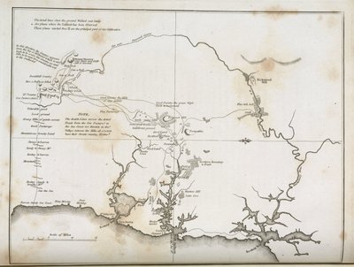 オーストラリア、シドニーとその周辺の地図、1798年頃 作： Frederick (attr. to) Barnard