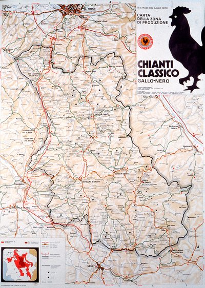 キャンティ・クラシコ地区の地図。 作： Henry Charles Fehr