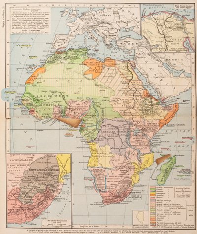 アフリカの分割を示す地図 作： . .
