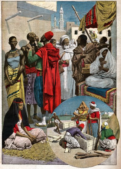 Marche aux escalves a Tripoli.トリポリの奴隷市場 作： Ferdinand Georg Waldmuller