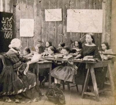 数学の授業（1890年頃）（写真 作： Frederick (attr. to) Barnard