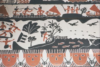 伝統的な装飾が施されたマット（ミクロネシア 作： William Walcutt
