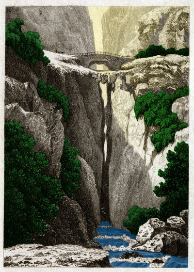 コロンビア、イコノンゾの自然橋。 約。 1840年（彫刻） 作： . .