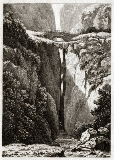 コロンビア、イコノンゾの自然橋。 約。 1840年（彫刻） 作： . .
