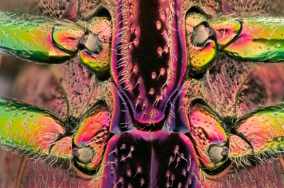 マダガスカルのPolybothris quadricollis。腹部のディテール（マクロフォトグラフィー 作： John Pardon