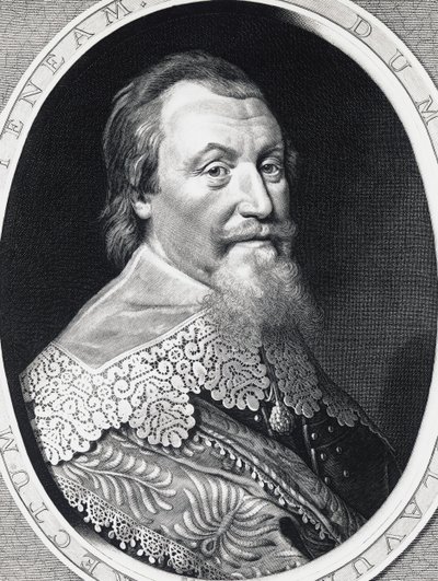 スウェーデンの大法官、アクセル・グスタフソン・オクセンスティエルナ（1583-1654）の肖像、エングレーヴィング 作： William Walcutt