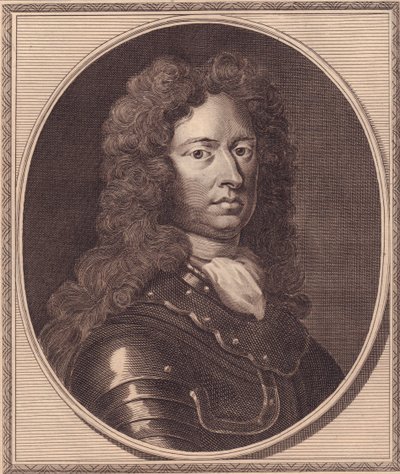 イギリス人兵士トーマス・トルマッシュ（1651年頃～1694年）の肖像、G・クネラーの絵画からジョン・ゴールダー（1729年～1795年）による銅版画 作： William Walcutt