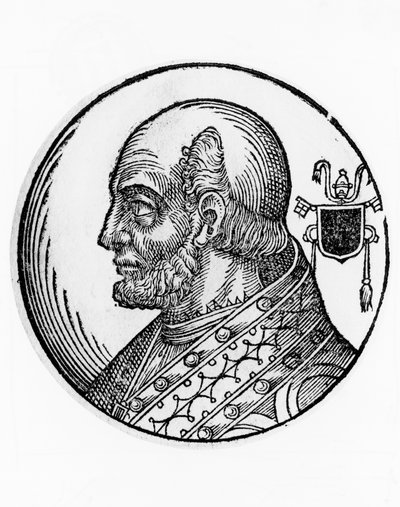 642年からカトリック教会の第73代教皇となったテオドルス1世（649年死去）の肖像（エングレービング 作： William Walcutt
