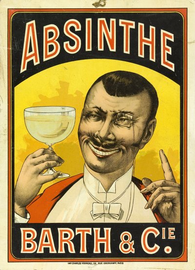 シャロン・シュル・ソーヌ（フランス、ソーヌ・エ・ロワール地方）にあるBarth & Cie社のアブサンの広告（1890年頃 作： Frederick (attr. to) Barnard