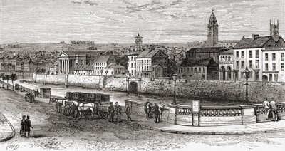19世紀後半のアイルランド、コーク州、リー川沿いのシャンドン（1898年発行「Our Own Country」より 作： Ferdinand Georg Waldmuller