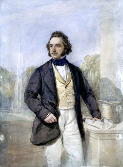 サー・ジョセフ・パクストン（イギリスの建築家、クリスタル・パレスの設計者）、1851年頃 作： Ferdinand Georg Waldmuller