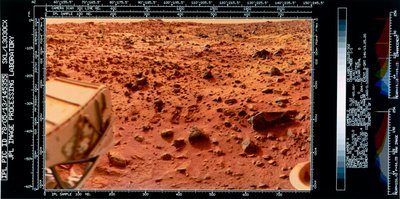 探査機、アメリカ、バイキング バイキング1号ランダーから見た火星の風景のクローズアップ写真 作： Ferdinand Georg Waldmuller
