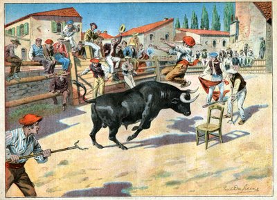 Taureaux en Camargue.カマルグの闘牛。 作： John Pardon
