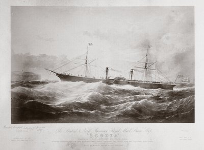英・北米ロイヤルメールの蒸気船「スコシア」1867年頃 作： Ferdinand Georg Waldmuller
