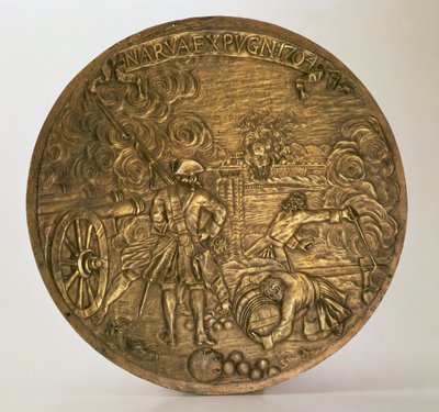 バルトロメオ・カルロ・ラストレッリ（1675-1744）がデザインしたバスレリーフ「ナルヴァの捕獲」（ブロンズ）、1720年頃 作： Hippolyte Lalaise Devéria