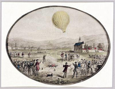 1783年6月5日、世界初の気球による昇天 作： Frederick (attr. to) Barnard