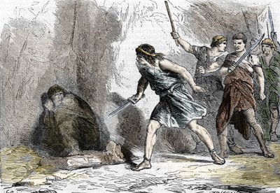 ネロンの自殺、68 年 6 月 9 日。19 世紀 (彫刻) 作： . .