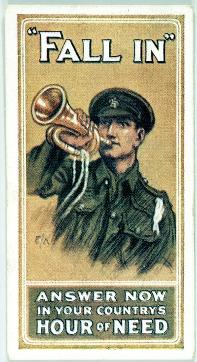 イギリス : シガレットカード - WW1リクルーティング 作： Ferdinand Georg Waldmuller