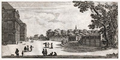 リュクサンブール公園、パリのパレ ドルレアン (元老院) の眺め。 17 世紀 (彫刻) 作： . .