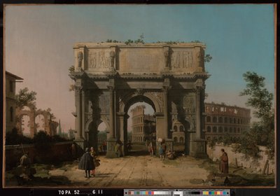コロッセオとコンスタンティヌスのアーチを望む 作： Canaletto