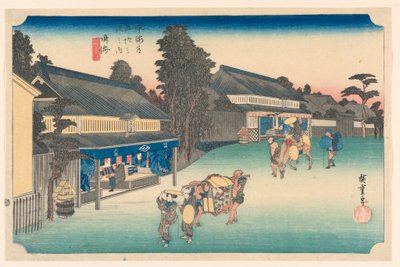 東海道五十三駅にある布で有名な鳴海 作： Hiroshige