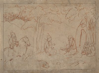 ラーマとラクシュマナが修行者のエルミタージュを訪れます。 1775-80。 作： a first generation master after Nainsukh