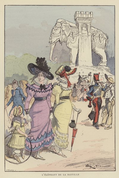 LElephant De La Bastille 作： after Albert Robida