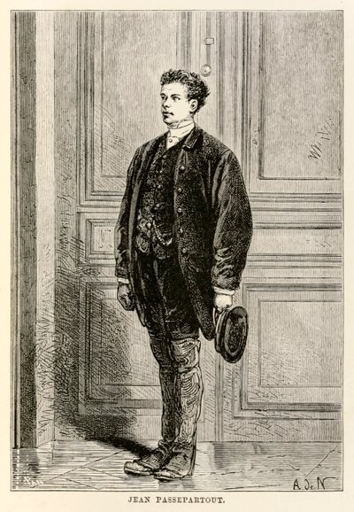 ルイデュモン（b.1822）が刻印したジュールヴェルヌ（1828-1905）による80日間の世界中のジャンパスパルトゥー（1872年） 作： after Alphonse Marie de Neuville