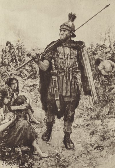 野外で捕虜を守る軍団 作： after Amedee Forestier