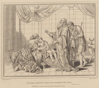 エリシャがシュナミ人の息子を育てる 作： after Benjamin West