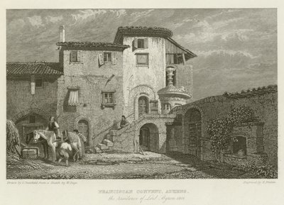 フランシスコ会修道院、アテネ、バイロン卿の住居、1811年 作： after C. Stanfield