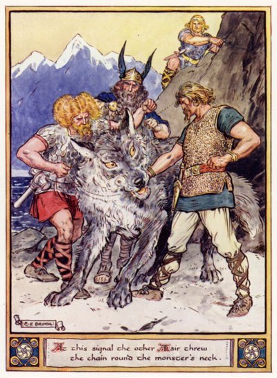 この信号で、他のAesirがモンスターの首にチェーンを投げました 作： after Charles Edmund Brock