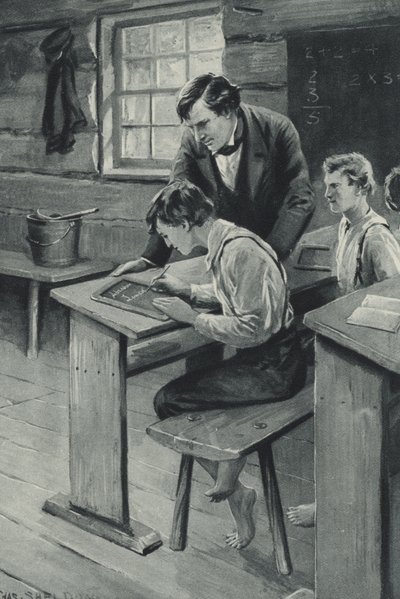 エイブラハム・リンカーンは書くことを学ぶ 作： after Charles Mills Sheldon