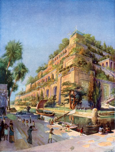 バビロンの空中庭園の美しい再建 作： after Charles Mills Sheldon