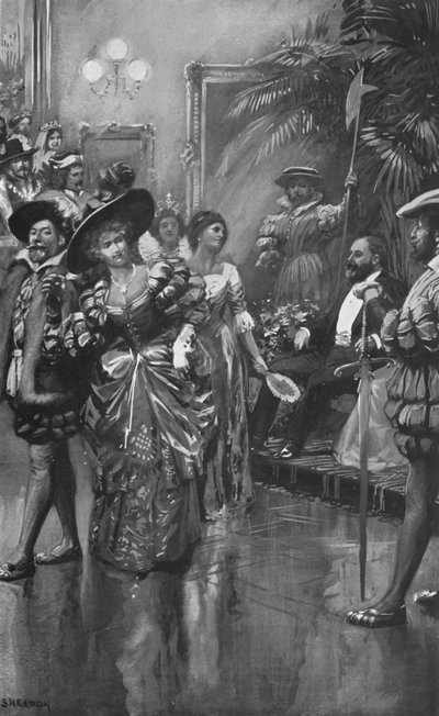 1885年5月19日、王立水墨画家協会のファンシードレスボール 作： after Charles Mills Sheldon