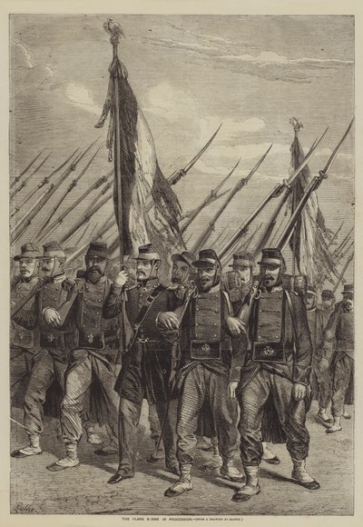 行列で生まれた旗 作： after Denis Auguste Marie Raffet