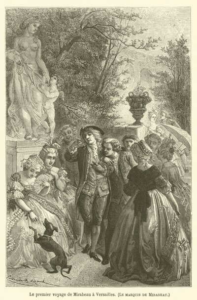 ミラボーのベルサイユへの最初の旅行、ミラボーの侯爵 作： after Emile Antoine Bayard