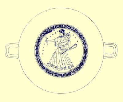 弓、矢、トーチを備えたアルテミス、JEハリソンとDSマッコールによるギリシャの花瓶の絵画のイラスト、1894年発行（デジタル化された画像） 作： after English School