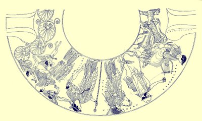 パリの審判、JEハリソンとDSマッコールによるギリシャの花瓶の絵画のイラスト、1894年発行（デジタル化された画像） 作： after English School