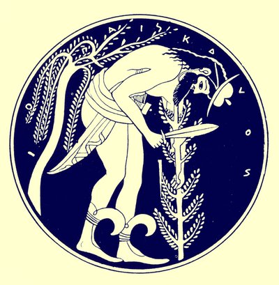 職場でのウッドマン、JEハリソンとDSマッコールによるギリシャの花瓶の絵画のイラスト、1894年発行（デジタル化された画像） 作： after English School