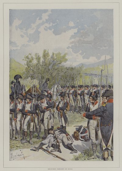 ボナパルトが軍の部隊を通過する 作： after Felicien baron de Myrbach Rheinfeld